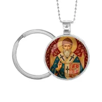 Кулон-брелок, цвет серебро, с цепочкой и кольцом, Спиридон Тримифунтский C1108054