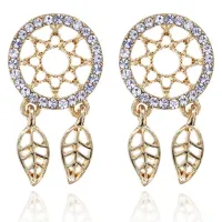 Серьги Ловец снов со стразами, 3х1,5х1см SE165