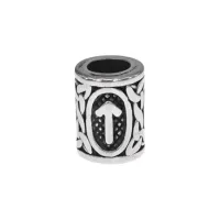 Бусина для волос Viking с руной Тейваз, нержавеющая сталь, 13х10мм HB007-20