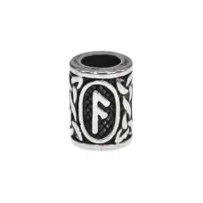 Бусина для волос Viking с руной Ансуз, нержавеющая сталь, 13х10мм HB007-24