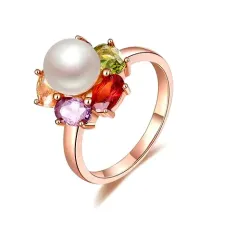 Кольцо с позолотой, размер 17 1E0009-1-17