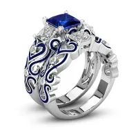 Парные кольца с посеребрением, размер 20 1E0014-4-20