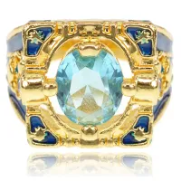 Кольцо с позолотой, размер 19 1E0050-1-19