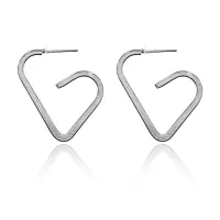 Серьги Сердце, цвет серебряный UD201