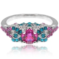 Кольцо с посеребрением, размер 17 1E0066-1-17