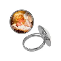 Кольцо металлическое, цвет серебро, Младенец Иисус и ангел C1110015