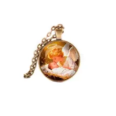 Кулон, цвет бронза, с цепочкой, Младенец Иисус и ангел C1110028