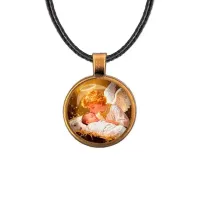 Кулон, цвет бронза, со шнурком, Младенец Иисус и ангел C1110029