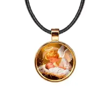 Кулон, цвет золото, со шнурком, Младенец Иисус и ангел C1110033