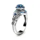 Кольцо с голубыми кристаллами, размер 17 1E0100-17