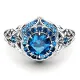Кольцо с голубыми кристаллами, размер 17 1E0100-17