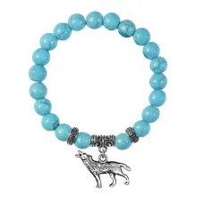 Браслет Волк (защита, сила, победа), Бирюза BSP-07-28