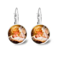 Серьги металлические, Младенец Иисус и ангел C1110038