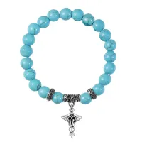 Браслет Кадуцей (здоровье, бизнес, гармония), Бирюза BSP-07-33