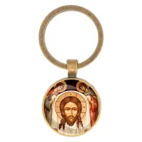 Круглый брелок, цвет бронза, Спас нерукотворный C1111017