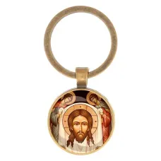 Круглый брелок, цвет бронза, Спас нерукотворный C1111017