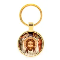 Круглый брелок, цвет золото, Спас нерукотворный C1111019
