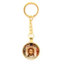 Круглый брелок, цвет золото, с цепочкой, Спас нерукотворный C1111020