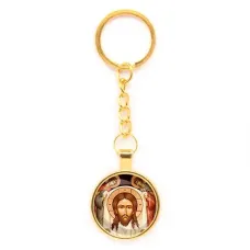 Круглый брелок, цвет золото, с цепочкой, Спас нерукотворный C1111020