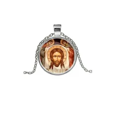 Кулон, цвет серебро, с цепочкой, Спас нерукотворный C1111026