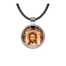 Кулон, цвет серебро, со шнурком, Спас нерукотворный C1111027