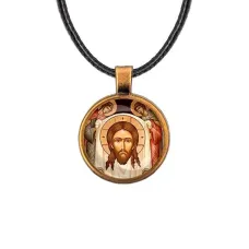 Кулон, цвет бронза, со шнурком, Спас нерукотворный C1111029