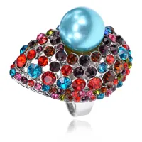 Кольцо Капля, цвет голубой 1E0147-1