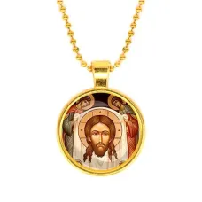 Кулон, цвет золото, с цепочкой, Спас нерукотворный C1111032