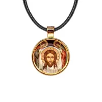 Кулон, цвет золото, со шнурком, Спас нерукотворный C1111033