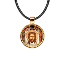 Кулон, цвет золото, со шнурком, Спас нерукотворный C1111033