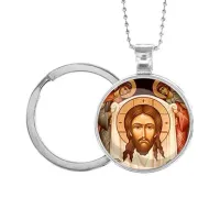 Кулон-брелок, цвет серебро, с цепочкой и кольцом, Спас нерукотворный C1111054