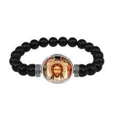 Браслет из чёрного агата, Спас нерукотворный C1111056