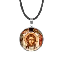 Кулон, нержавеющая сталь, со шнурком, Спас нерукотворный C1111062