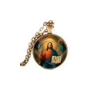 Кулон, цвет бронза, с цепочкой, Альфа и омега C1112028