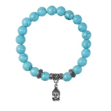 Браслет Будда (защита, духовное развитие), Бирюза BSP-07-2074