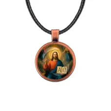 Кулон, цвет медь, со шнурком, Альфа и омега C1112031