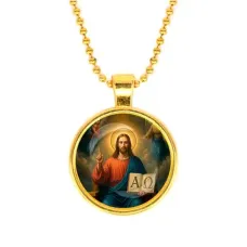 Кулон, цвет золото, с цепочкой, Альфа и омега C1112032