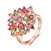 Кольцо Цветок с позолотой, размер 17 1E0157-17