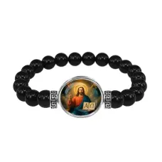 Браслет из чёрного агата, Альфа и омега C1112056