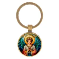Круглый брелок, цвет бронза, Ангел хранитель C1113017