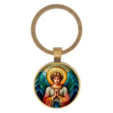 Круглый брелок, цвет бронза, Ангел хранитель C1113017