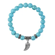 Браслет Клык (сила, мужество, воля, энергия), Бирюза BSP-07-2077