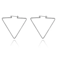 Серьги Треугольник, цвет серебряный UD203