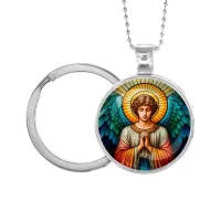 Кулон-брелок, цвет серебро, с цепочкой и кольцом, Ангел хранитель C1113054