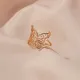 Безразмерное кольцо Бабочка, 17мм, цвет золотой
