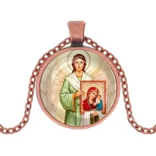 Кулон, цвет медь, с цепочкой, Ангел с иконой C1114030