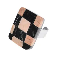 Безразмерное кольцо Шахматы, 3х2,5см UC155