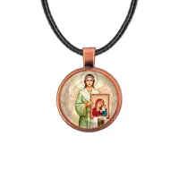 Кулон, цвет медь, со шнурком, Ангел с иконой C1114031