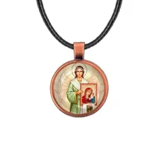 Кулон, цвет медь, со шнурком, Ангел с иконой C1114031