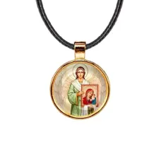 Кулон, цвет золото, со шнурком, Ангел с иконой C1114033